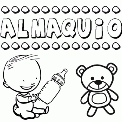 Dibujo del nombre Almaquio para colorear, pintar e imprimir