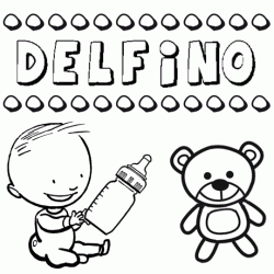 Dibujo del nombre Delfino para colorear, pintar e imprimir