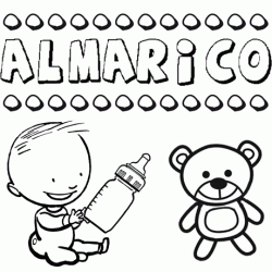 Dibujo del nombre Almárico para colorear, pintar e imprimir