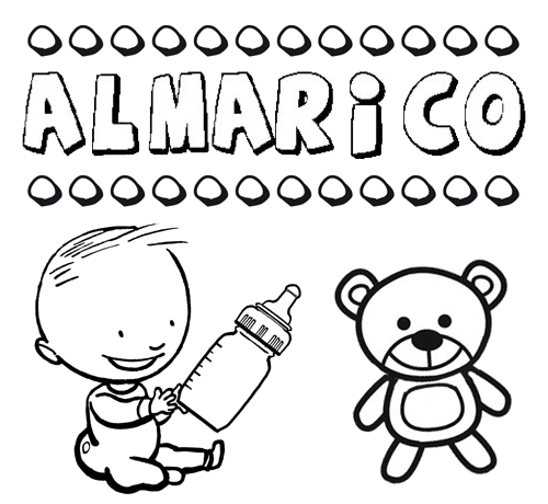 Dibujo del nombre Almárico para colorear, pintar e imprimir