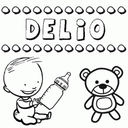 Dibujo del nombre Delio para colorear, pintar e imprimir