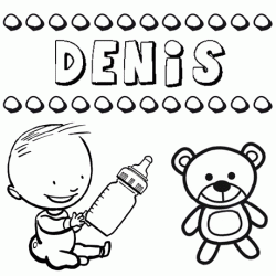 Dibujo del nombre Denís para colorear, pintar e imprimir