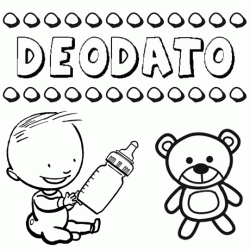Dibujo del nombre Deodato para colorear, pintar e imprimir