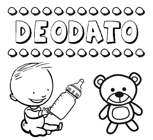 Dibujo del nombre Deodato para colorear, pintar e imprimir