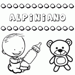 Dibujo del nombre Alpiniano para colorear, pintar e imprimir