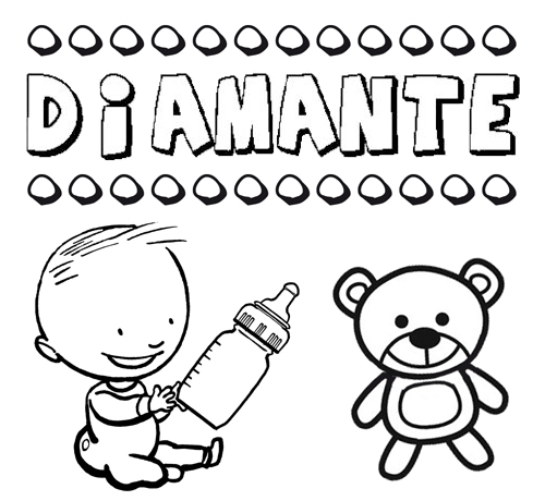 Dibujo del nombre Diamante para colorear, pintar e imprimir