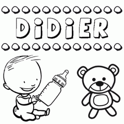 Dibujo del nombre Didier para colorear, pintar e imprimir