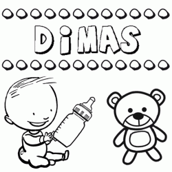 Dibujo del nombre Dimas para colorear, pintar e imprimir