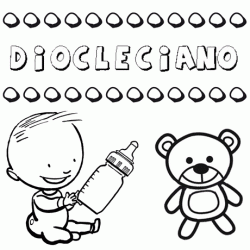 Dibujo del nombre Diocleciano para colorear, pintar e imprimir