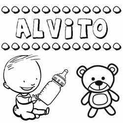 Dibujo del nombre Alvito para colorear, pintar e imprimir