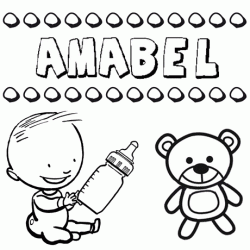 Dibujo del nombre Amabel para colorear, pintar e imprimir
