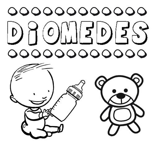Dibujo del nombre Diomedes para colorear, pintar e imprimir