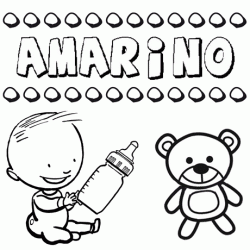 Dibujo del nombre Amarino para colorear, pintar e imprimir