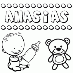 Dibujo del nombre Amasías para colorear, pintar e imprimir