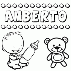 Dibujo del nombre Amberto para colorear, pintar e imprimir