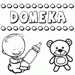 Dibujo del nombre Domeka para colorear, pintar e imprimir