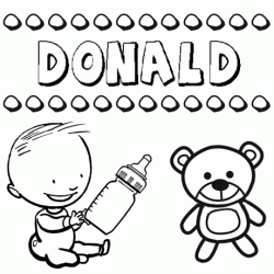 Dibujo del nombre Donald para colorear, pintar e imprimir