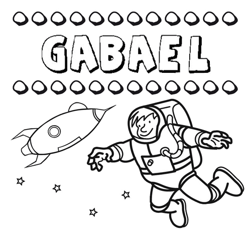 Dibujo del nombre Gabael para colorear, pintar e imprimir