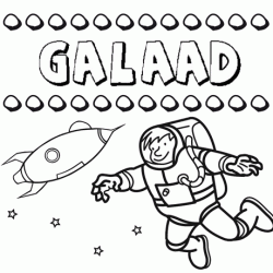 Dibujo del nombre Galaad para colorear, pintar e imprimir