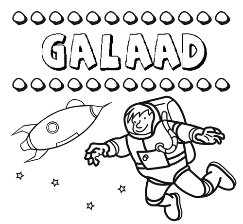 Dibujo del nombre Galaad para colorear, pintar e imprimir