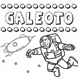 Dibujo del nombre Galeoto para colorear, pintar e imprimir
