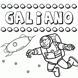 Dibujo del nombre Galiano para colorear, pintar e imprimir