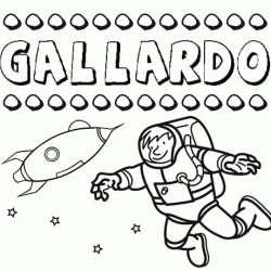 Dibujo del nombre Gallardo para colorear, pintar e imprimir