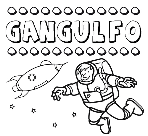 Dibujo del nombre Gangulfo para colorear, pintar e imprimir