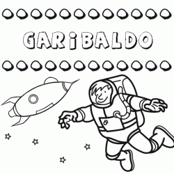 Dibujo del nombre Garibaldo para colorear, pintar e imprimir