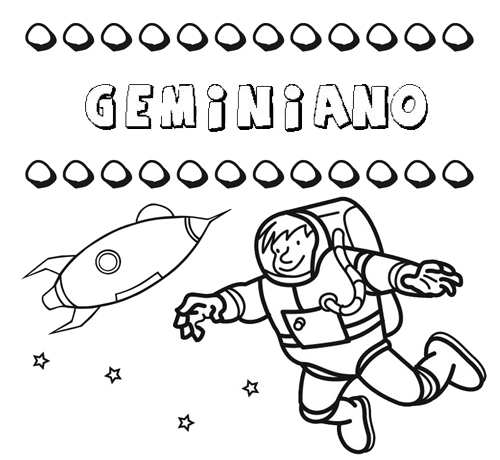 Dibujo del nombre Geminiano para colorear, pintar e imprimir