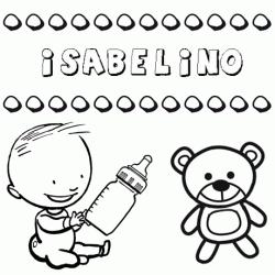 Dibujo del nombre Isabelino para colorear, pintar e imprimir