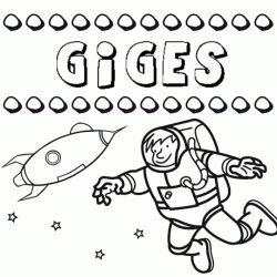 Dibujo del nombre Giges para colorear, pintar e imprimir