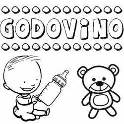 Dibujo del nombre Godovino para colorear, pintar e imprimir