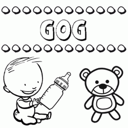 Dibujo del nombre Gog para colorear, pintar e imprimir