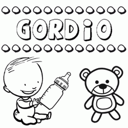 Dibujo del nombre Gordio para colorear, pintar e imprimir