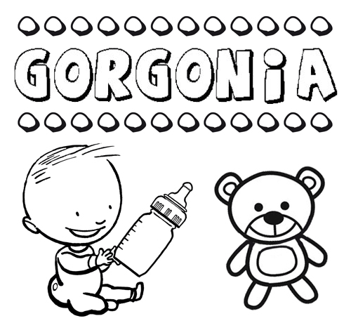 Dibujo del nombre Gorgonia para colorear, pintar e imprimir