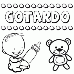 Dibujo del nombre Gotardo para colorear, pintar e imprimir