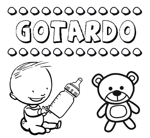 Dibujo del nombre Gotardo para colorear, pintar e imprimir