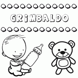 Dibujo del nombre Grimbaldo para colorear, pintar e imprimir