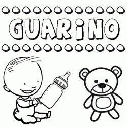 Dibujo del nombre Guarino para colorear, pintar e imprimir