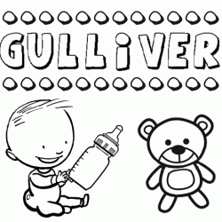 Dibujo del nombre Gulliver para colorear, pintar e imprimir