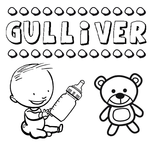 Dibujo del nombre Gulliver para colorear, pintar e imprimir