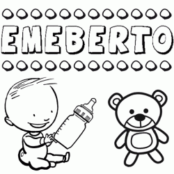 Dibujo del nombre Emeberto para colorear, pintar e imprimir