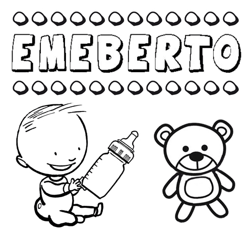 Dibujo del nombre Emeberto para colorear, pintar e imprimir