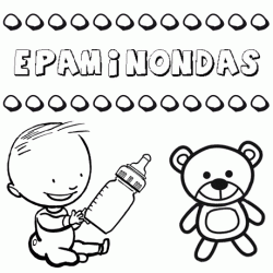 Dibujo del nombre Epaminondas para colorear, pintar e imprimir