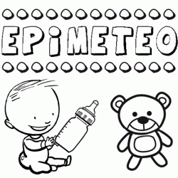 Dibujo del nombre Epimeteo para colorear, pintar e imprimir