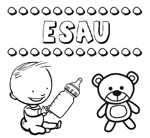 Dibujo del nombre Esau para colorear, pintar e imprimir