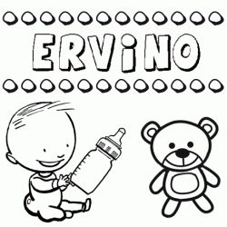 Dibujo del nombre Ervino para colorear, pintar e imprimir