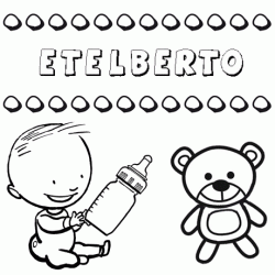 Dibujo del nombre Etelberto para colorear, pintar e imprimir