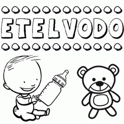 Dibujo del nombre Etelvodo para colorear, pintar e imprimir
